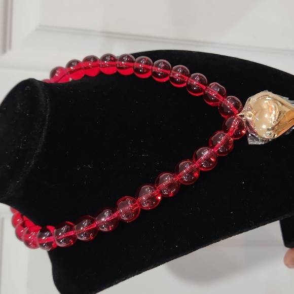 ❤️🔹️Piper K🔹️ Red Beaded Glass 17" Necklace - Picture 7 of 10
